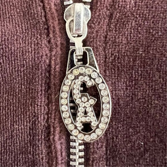 Christine Alexander Brown Full Zip Up Velour Track Jacket Women's M - Picture 5 of 8